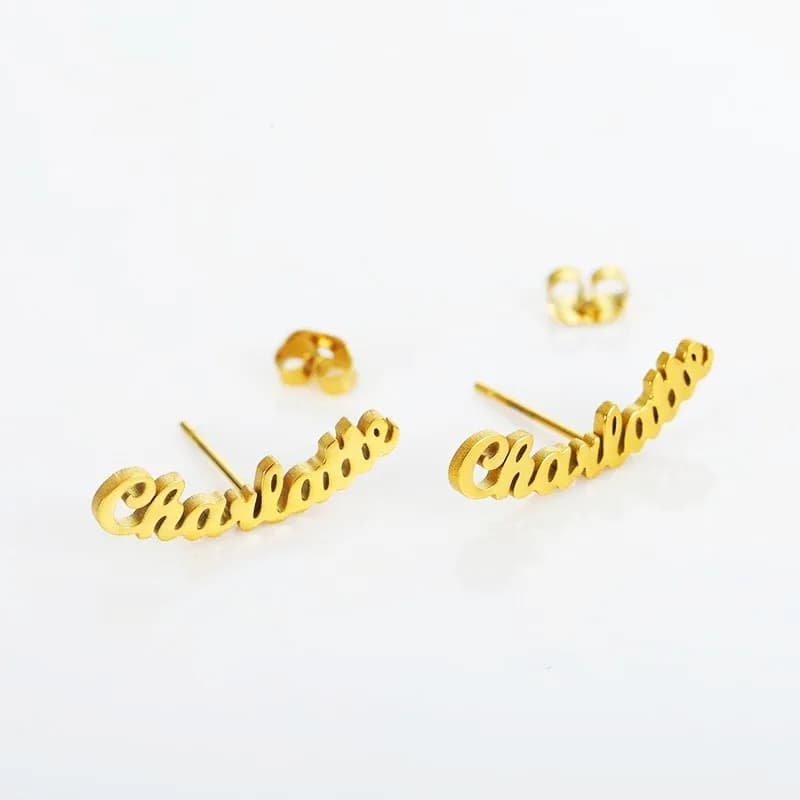 Custom Gold Name Earrings - Personalized Jewelry for Women