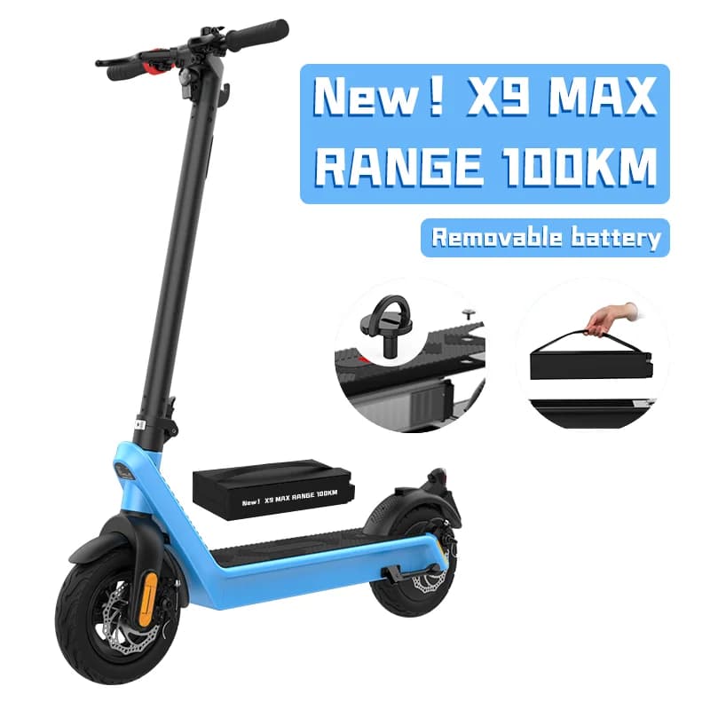 HX X9 MAX Electric Scooter – 100km Range, Foldable, 250W Motor