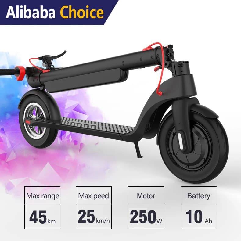 Foldable Electric Scooter with Suspension - 250W, 45km Range